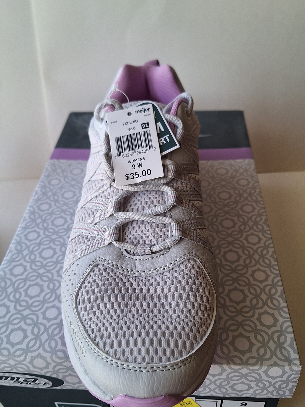 MTA Sport Women's 9 Wide Athletic Sneakers Lace Ups Gray Lilac New nwt